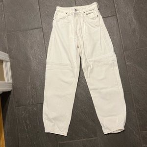 H&M x Lee White Baggy Jeans